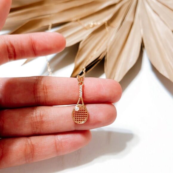 Tennis racket necklace S552 - Picture 2 of 2